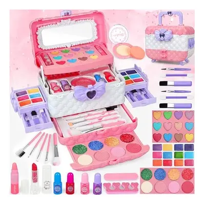 54 Pcs Kids Makeup Sets for Girls,Teenage Make Up Starter Kit,Children Princess Pretend Play Gam