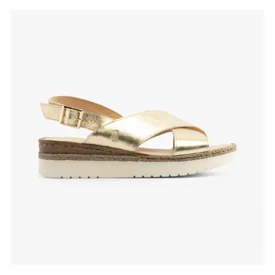 (UK 7) Hush Puppies SAPHIRA Womens Slingback Sandals Gold