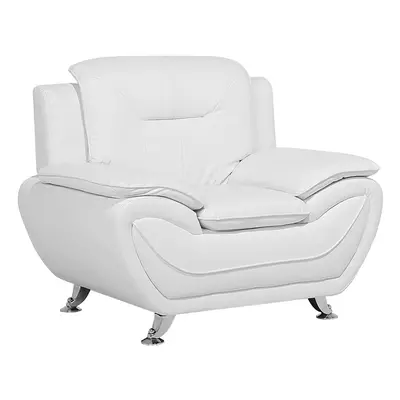 Armchair LEIRA Faux Leather White