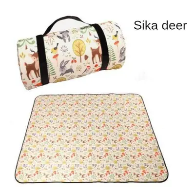 (Sika deer, 150x100cm) Folding Camping Mat Outdoor Beach Picnic Nation Style Printed Thicken Sle