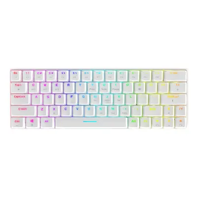 (White, Blue Switch) Mechanical Keyboard Keys Bluetooth Wired Keyboard Gateron Switch RGB NKRO T