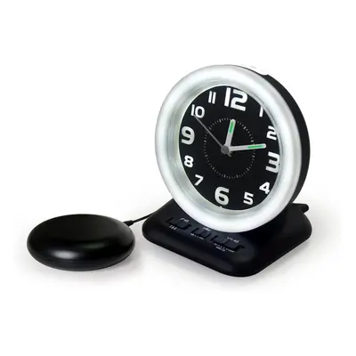 Deaf Alarm Clock with Analog Display, Flashing Light and Vibrating Pad - Geemarc WAKE 'N' SHAKE 