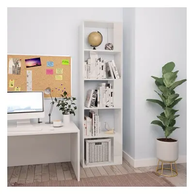 Book Cabinet/Room Divider High Gloss White 45x24x159 cm Chipboard