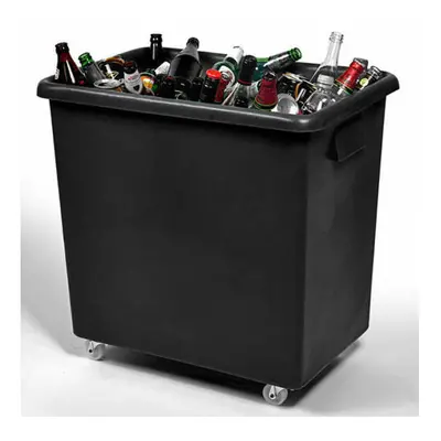 (Capacity: 250L - UNI040/B) Recycled Bottle Skip Black Bar Glass Recycling Bin Large