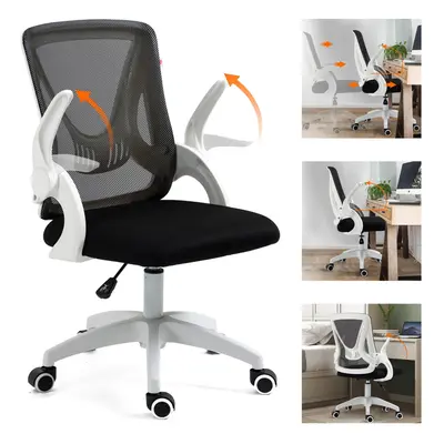 ((White)) Mesh Office Chair Ergonomic Back Swivel Computer Desk Chair with Adjustable Armrest