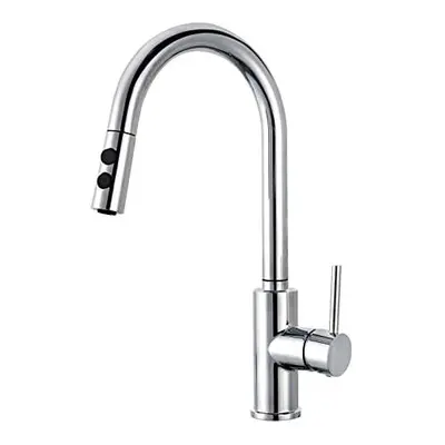 Hapilife Pull Out Pull Down Kitchen Mixer Tap High Arc with Dual Spray Mode Single Handle Single