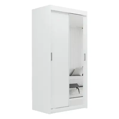 (120cm /+2 drawers, White) ELUKS Modern Sliding Door Wardrobe OVI