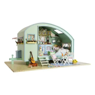 DIY Wooden Dolls House Handcraft Miniature Kit-Caravan Model & Furniture