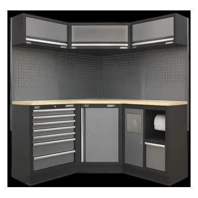 Superline PRO® 1.6m Corner Storage System - Wood Worktop