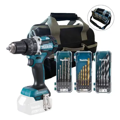 Makita DHP484Z 18V LXT Brushless Combi Hammer Drill Bare + Bag + 16PC Bit Set