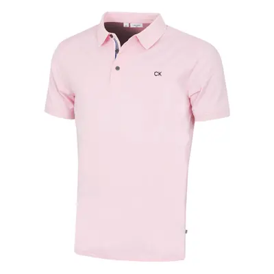 (L, Baby Pink) Calvin Klein Mens Campus Sport Stretch Wicking Golf Polo Shirt