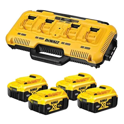 DeWalt DCB104 18v Li-Ion XR Port Fast Battery Charger + x 5.0Ah Batteries