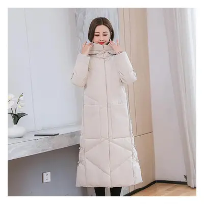 (as the picture, L) Thickened Down Coat Women&apos;s Winter New Style Loose Cotton Coat Long Ove