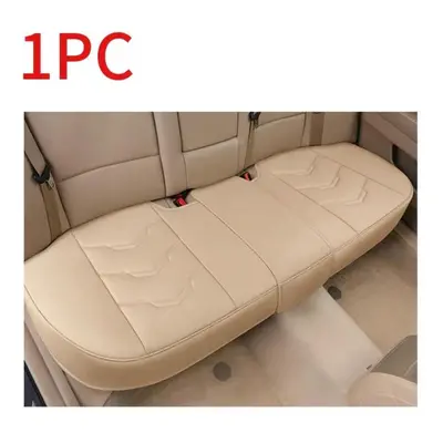 (beige, 1pc rear cover) Seametal Ultra Luxury Car Seat Cover Leather Cushion Universal Breathabl