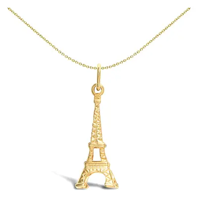 Jewelco London Solid 9ct Yellow Gold Eiffel Tower Charm Pendant - JPD431