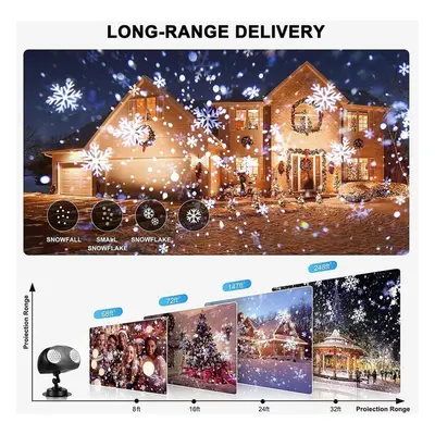 Christmas Snowfall Projector Lights, Highlight Dynamic Led Snow Light Projection, Ip65 Waterproo