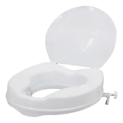 (white, 2in with Lid) Raised Toilet Seat With Lid Lbs Heavy Duty Elevated Toilet Seat With Tight