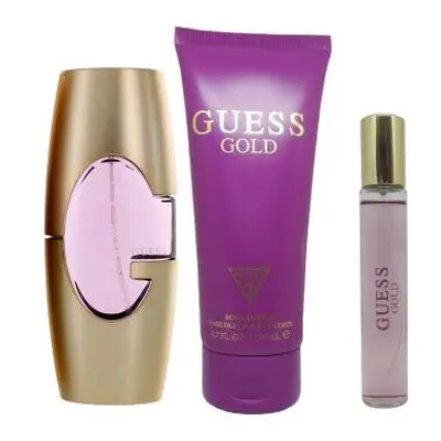 Guess Gold Pcs Set For Women: 2.5 Eau De Parfum Spray + 0.5 Oz Travel Spray + 6.7 Body Lotion (W