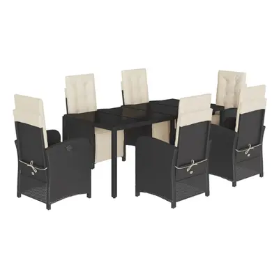 (black and cream, cm table length/ piece) vidaXL Bistro Set Piece with Cushions Bistro Table & C