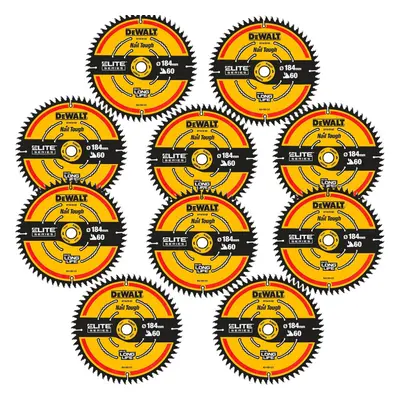 10 x Dewalt DT1670 ELITE EXTREME Cordless Mitre Saw Blade DCS365 184mm Tooth