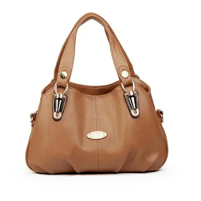 (khaki, one size) Bag Female Handbag Women Middle-aged Mother Bag Soft Leather Single Shoulder C