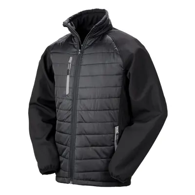 (XS, Black/Grey) Result Unisex Adult Compass Softshell Padded Jacket