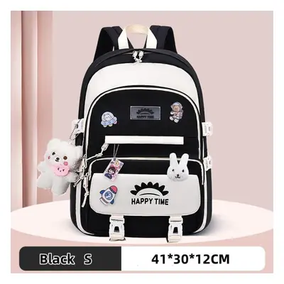 (black, S) Girl&apos;s Schoolbag Cute Korean Style Student Backpacks School Bags For Teenage Gir