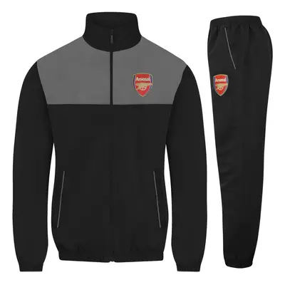 (Black Grey, XXL) Arsenal FC Mens Tracksuit Jacket & Pants Set OFFICIAL Football Gift