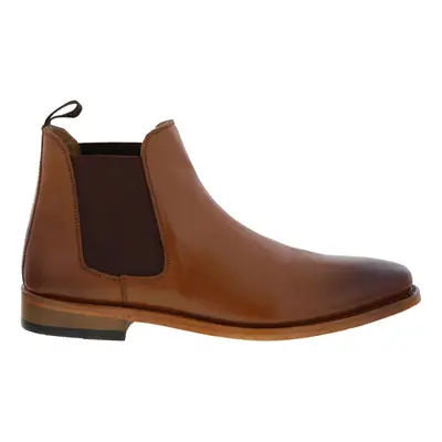 (Tan, UK 11) Kensington Mens Leather Goodyear Welted Dealer Chelsea Ankle Boots