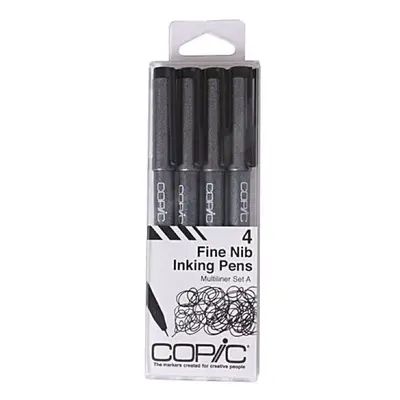 Copic Multiliner Fine A4-Piece Set - Black, MLAFINE