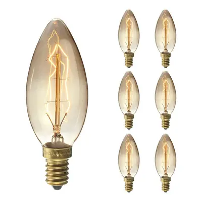 6PCS Dimmable E14 25W Retro Edison Vintage Incandescent Light Bulb for Indoor Garden AC220V