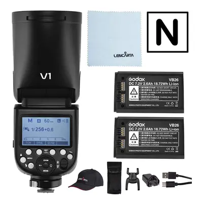 Godox Strobe Light V1-Nikon Round Head Camera Flash Speedlite Kit for Portrait Photography