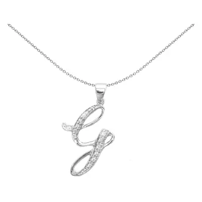 Jewelco London 9ct White Gold Pave Set Round G SI 0.07ct Diamond Identity Script Initial ID Char