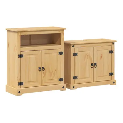 vidaXL Piece Bathroom Furniture Set Corona Solid Wood Pine bathroom cabinet