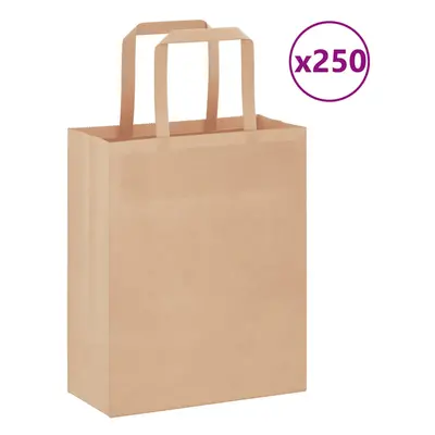 (brown, x x cm/ pcs) vidaXL Paper Bags pcs with Handles White 21x11x28 cm Paper Grocery Bag