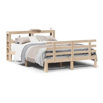 vidaXL Bed Frame with Headboard Bed Base Bedstead 120x200 cm Solid Wood Pine