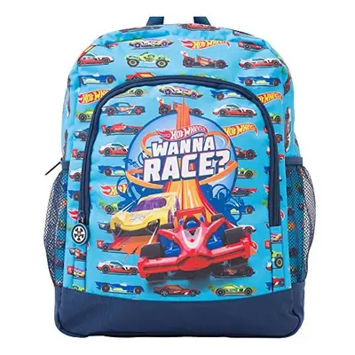 Hot Wheels Licenced Backpack School Bag | Official Kids Car Back pack | Large Blue Rucksack for 