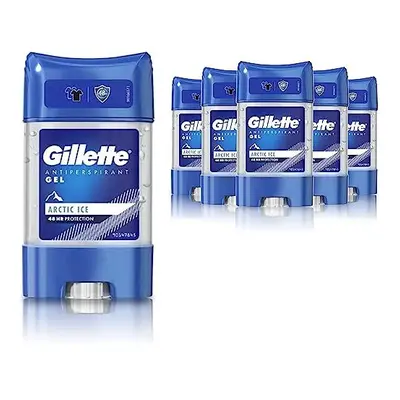 Gillette Antiperspirant Deodorant Gel For Men, ml (70 ml x 6), 48-Hour Invisible Sweat and Odour