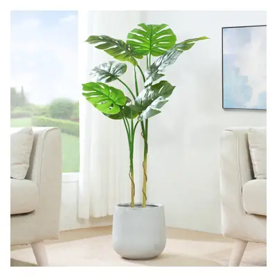 (120CM) Artificial Monstera Tree with Plastic Planter&Moss