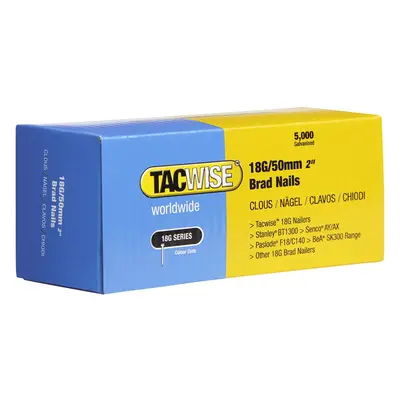 Tacwise Brad Nails 18G/50 mm Galvanised (Pack of 5000), 50mm