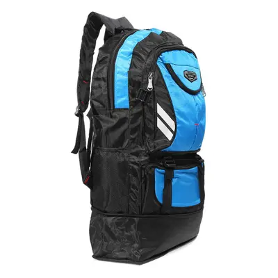 (Blue) 65L Waterproof Tactical Bag Outdoor Camping Traveling Mountaineering Rucksack Backpack St