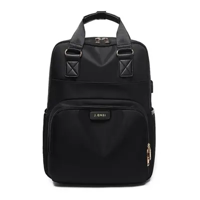 (Black, Inch) Laptop Bag Canvas Backpack Handbag Campus Scholbag Multi Functional For Female