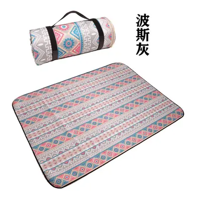 (Grey, 200x150cm) 2Mx2M Outdoor Ethnic Camping Mat Thickened Outdoor Picnic Mat Picnic Cloth Flo