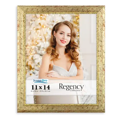 Icona Bay 11x14 Gold Picture Frame, French Baroque Style Photo Frame x 14, Wall Mount or Table T