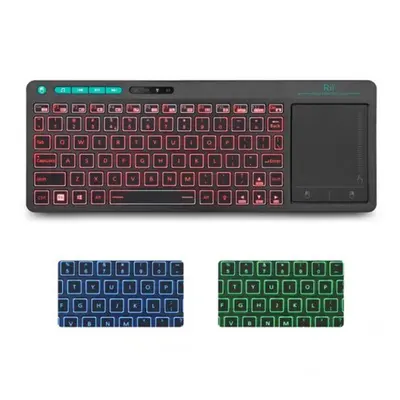 Rii K18 Plus 2.4G Wireless Keyboard With Touch Pad Multimdeia Rgb Backlit Us Black