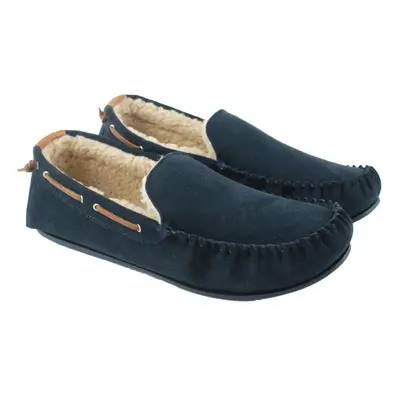 (10 UK, Navy) Eastern Counties Leather Mens Owen Berber Suede Moccasins