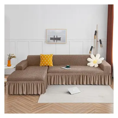 (beige, Part BB 135-170cm) Seekers Skirt Sofa Cover -shaped Plain Striped Pattern Sofa Cover Liv