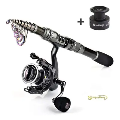 (3.3m Rod&Reel 5000) Carbon Fiber Spinning Fishing Rod And Fishing Reel Combos Telescopic Fishin