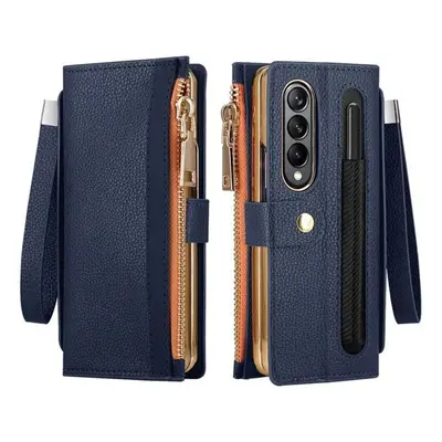 (blue, For Galaxy Z Fold 2) Leather Wallet Case For Samsung Galaxy Z Fold 4 2 5g With Pen Holder