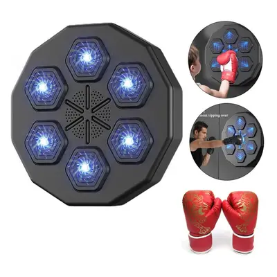 Wall Mounted Music Boxing Machine Punching Pad LED Lighted Training Electronic